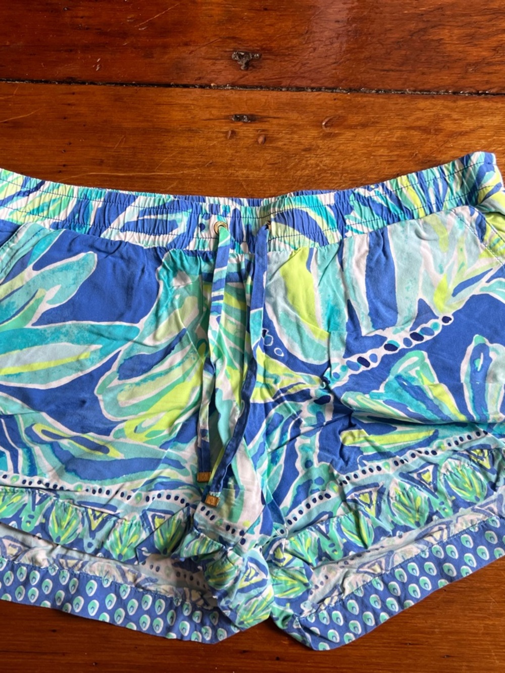 Blue Tropical Print Drawstring Women’s Shorts - Lilly Pulitzer
